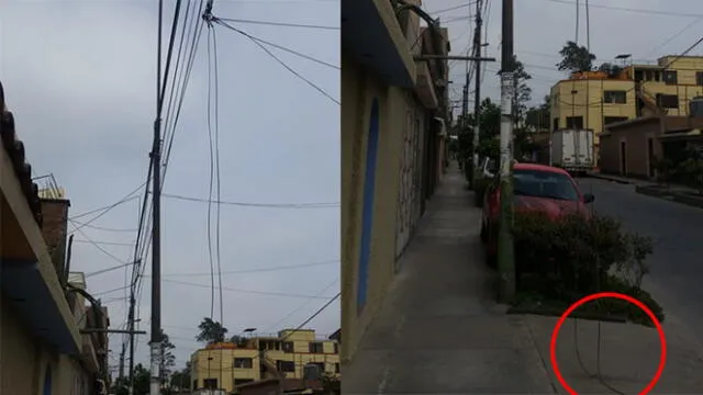 #YoDenuncio: cables de telefonía cuelgan en vía pública 