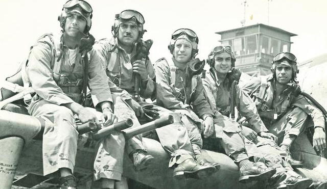 Pilotos de México que estuvieron presentes en el conflicto bélico contra los países del eje. Foto: El Universal.