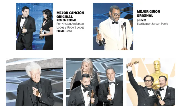 Oscar 2018. Los ganadores de la noche