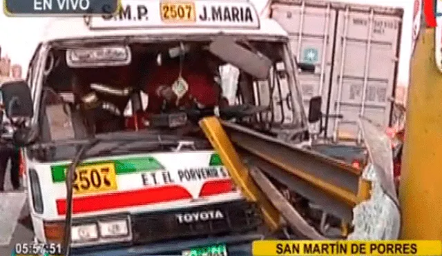 San Martín de Porres: al menos 10 heridos tras choque de cúster contra valla metálica [VIDEO]