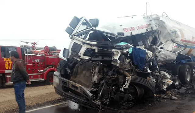 Piura: accidente entre bus y cisterna de combustible deja 3 muertos