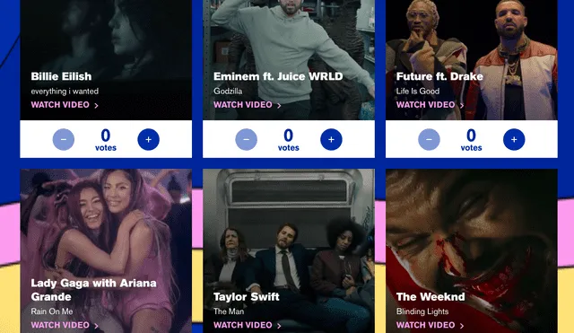 Votaciones para los MTV Video Music Awards 2020.
