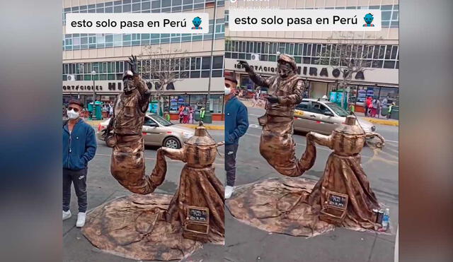 Desliza las imágenes para ver parte de la demostración de talento que hizo este artista callejero peruano. Foto: captura de TikTok/@kellytiktokoficial