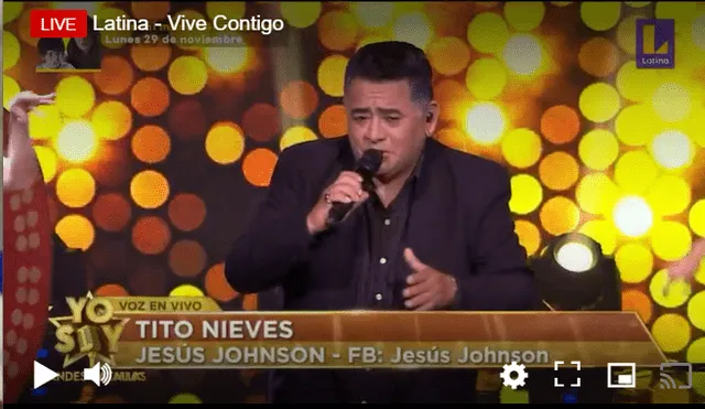 Tito Nieves entonó el tema "Señora ley" en su presentación. Foto: captura Latina