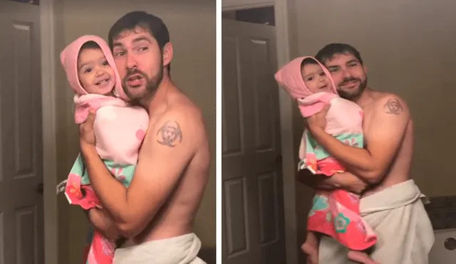 Facebook viral: un padre junto a su pequeña se roban el corazón de usuarios por tierno momento [VIDEO] 