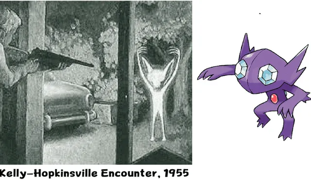 El encuentro de Kelly-Hopkinsville habría inspirado a Sableye.