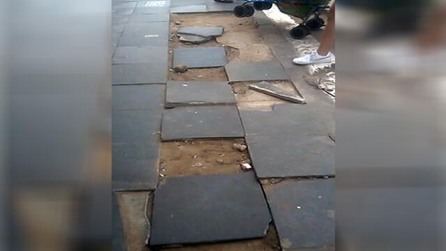 #YoDenuncio: vereda destruida  en el Centro de Lima