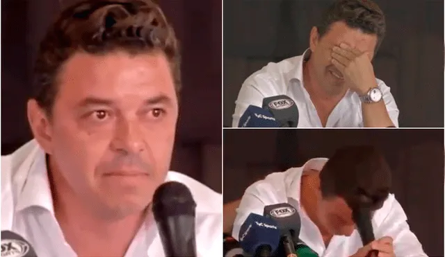 El técnico de River Plate lloró al recordar a sus padre en el colegio donde estudió. | Foto: ESPN