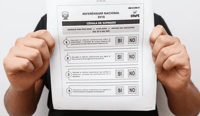 Referendum 2018: ONPE aprobó modelo definitivo de la cédula 