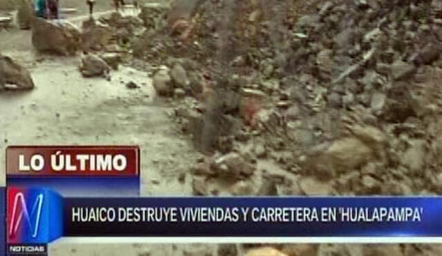 Piura: huaico destruye viviendas y una carretera que limita con Lambayeque
