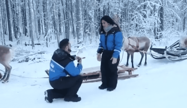 Vania Bludau y su romántica pedida de mano en medio de la nieve [VIDEO] 