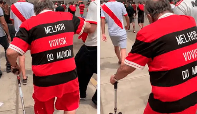 Anciano hincha de Flamengo protagonizó conmovedora escena en el Estadio Monumental.