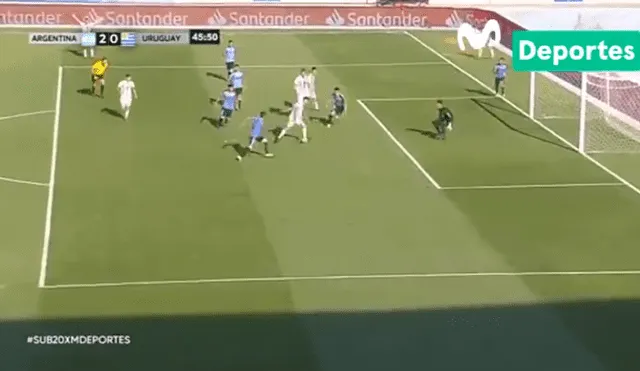 Argentina vs Uruguay Sub20: Gonzalo Maroni y todo su oportunismo para marcar el 2-0 [VIDEO]
