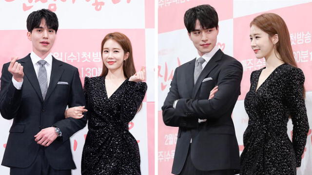 Lee Dong Wook y Yoo In Na durante la conferencia de prensa del dorama en el 2019.