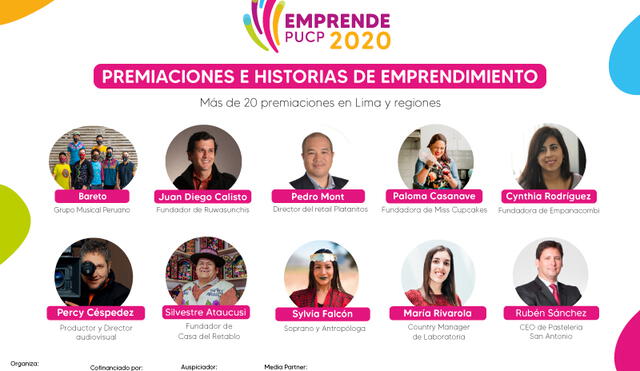 ●	Durante el Emprende PUCP, se premiaron a 24 peruanos, entre emprendedores y empresarios.