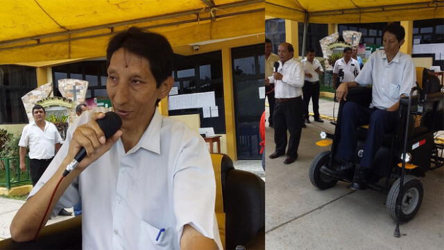  Margarito Machacuay recibió silla mecánica especial de ONG