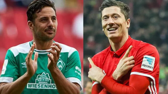 Lewandowski desplazó a Pizarro y es el nuevo goleador extranjero de la Bundesliga