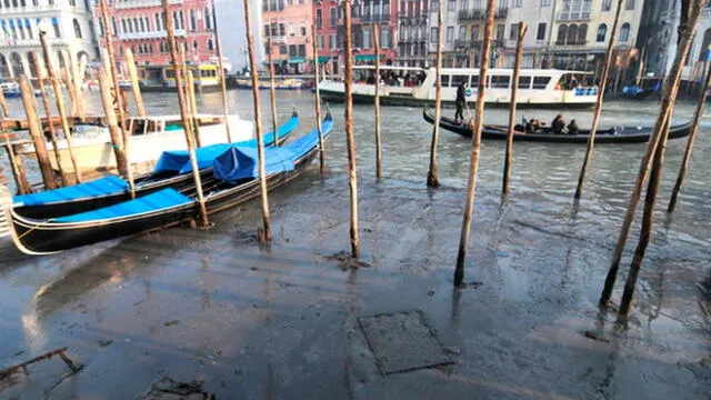 Venecia es perjudicada por periodo de sequía. Foto: Twitter