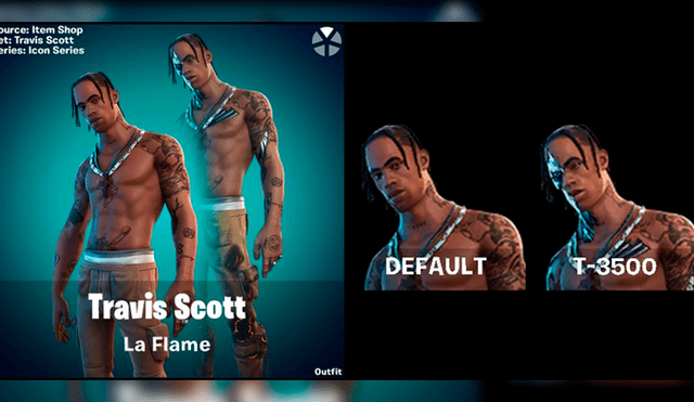 'La Flame' es el nombre de la skin de Travis Scott en Fortnite.