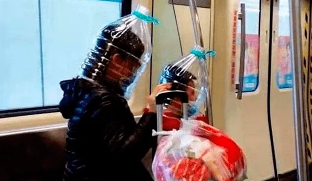 Ciudadanos chinos han recurrido al plástico para protegerse del coronavirus. (Foto: Twitter)