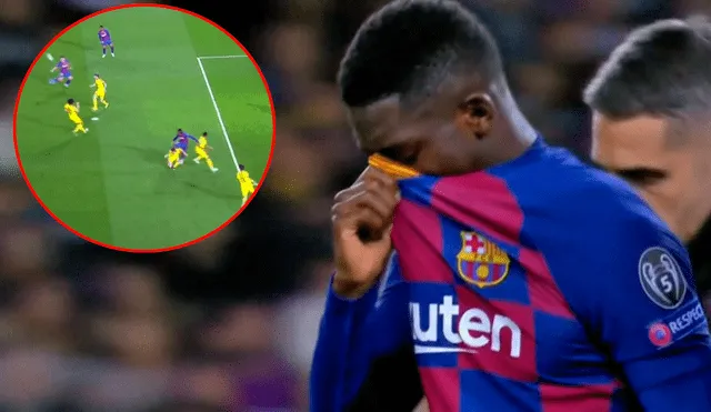 Ousmane Dembélé se lesionó en el partido entre el FC Barcelona y Borussia Dortmund por la Champions League. | Foto: ESPN