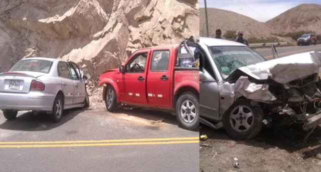 Choque frontal entre dos camionetas deja nueve heridos en Tacna.