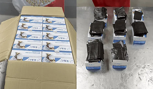 Método. Droga iba a ser enviada a China en 22 cajas con mascarillas de uso clínico.