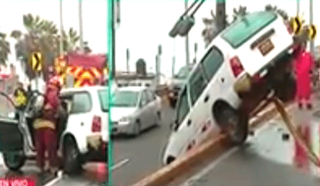 Costa Verde: despiste de auto ocasionó gran congestión vehicular [VIDEO]