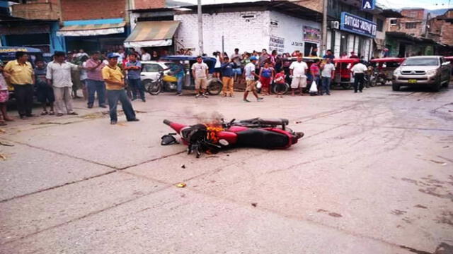 Cajamarca: queman moto que era usada por delincuentes