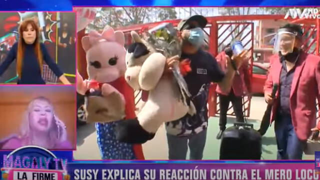 El 'Mero Loco' sorprende a Susy Díaz pero ella lo bota de su casa.  Foto: captura de ATV