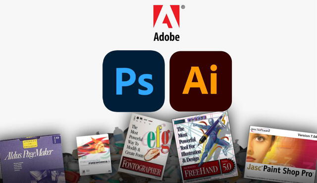 ¿Alguna vez te preguntaste por qué Adobe tiene tantos programas bajo su cartera? En un inicio, Photoshop e Illustrator fueron sus únicas aplicaciones, pero sus estrategias de mercado le permitieron apoderarse de muchas más, especialmente los hechas por la competencia. Foto: Composición LR