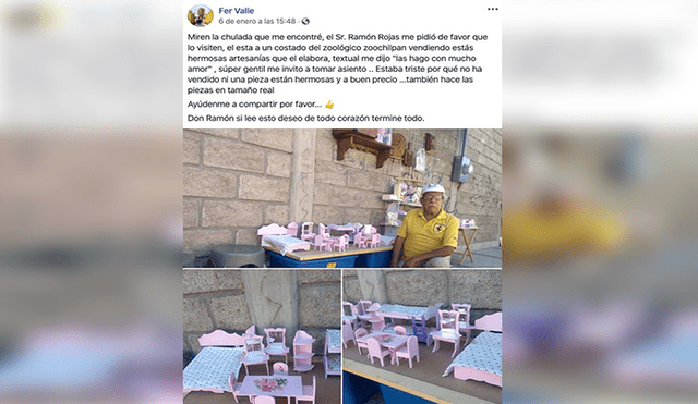 En Facebook, un joven divulgó la historia de un anciano que no consiguió vender sus productos y se volvió viral.