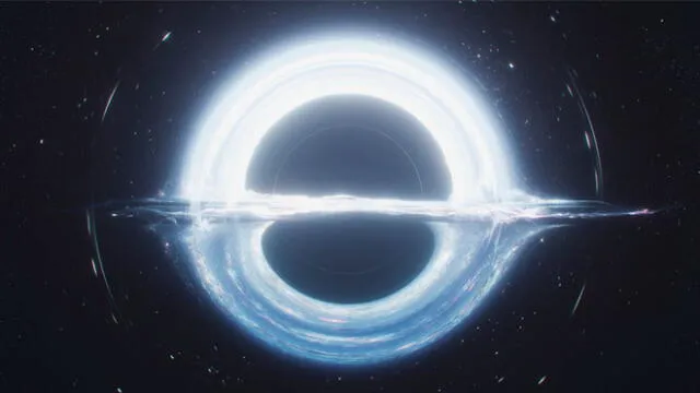 Este modelo es el que más se parecería a un agujero negro visto de cerca (se puede ver la distorsión del espacio en sus tres dimensiones). Foto: Difusión.
