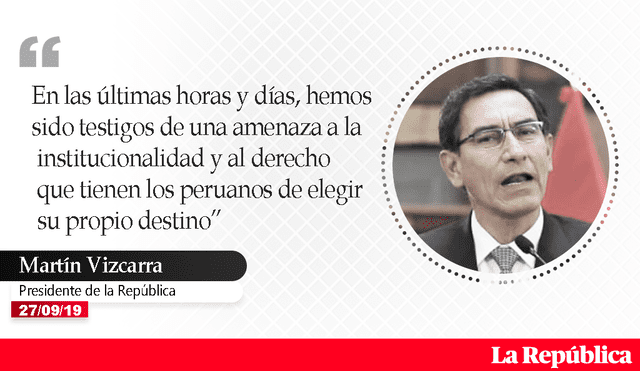 Frases del mensaje a la nación de Martín Vizcarra. Foto: La República.