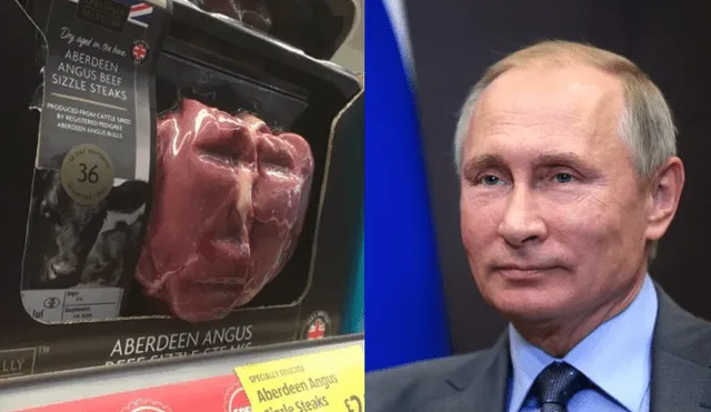 Desliza para ver el filete que se parece a Vladimir Putin y que se viralizó en Facebook. Foto: Captura.