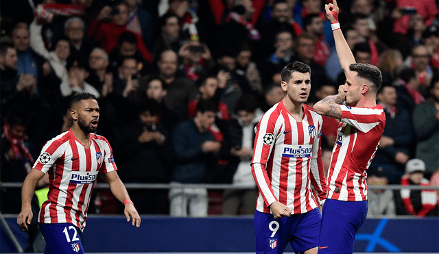 Saúl Ñíguez celebrando el gol con sus compañeros del Atlético de Madrid | Foto: AFP