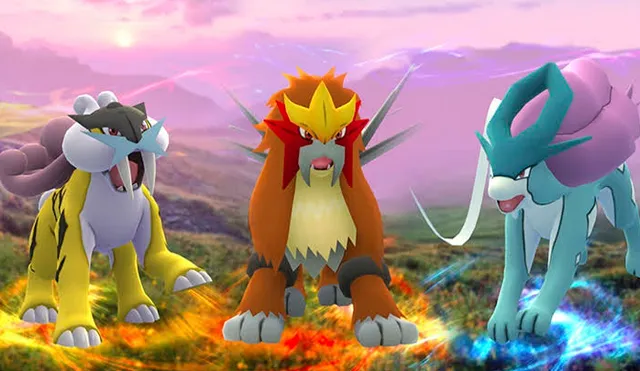 Así lucen Raikou, Entei y Suicune en los videojuegos de Pokémon oficiales.