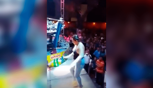 Facebook viral: mujer cae del escenario, mientras bailaba sensual cumbia [VIDEO]