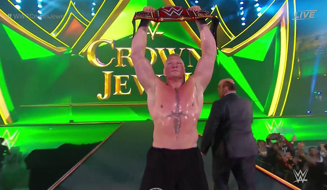 WWE Crown Jewel: Brock Lesnar venció a Braun Strowman y es el nuevo campeón Universal [VIDEO]