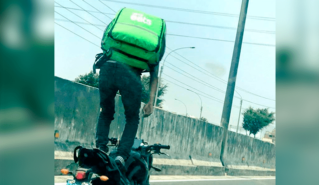 Facebook: Motorizado de Uber Eats reta a la muerte y realiza peligrosa maniobra en plena pista