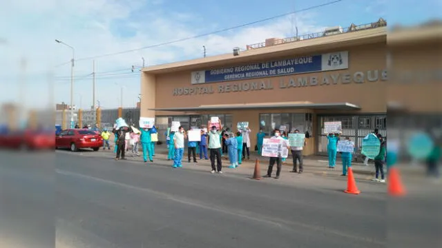 Protesta en el Hospital Regional Lambayeque.