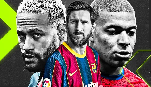 Neymar, Messi y Mbappé. Foto: composición Fabrizio Oviedo / La República