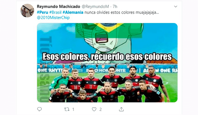 Perú vs Brasil: Alemania fue tendencia en Twitter tras triunfo de la Bicolor. Foto: Captura de Twitter.