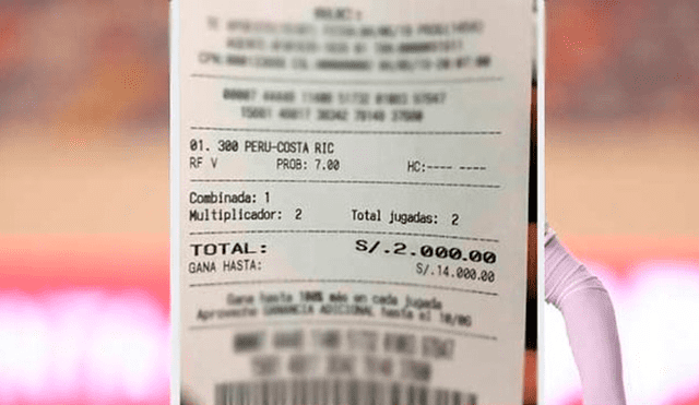 Osado apostador no confió en Perú y perdió una cuantiosa suma de dinero [FOTO]