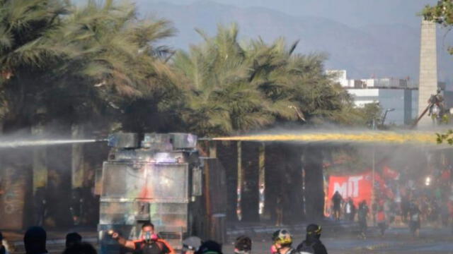 Instituto Nacional de Derechos Humanos pide investigar uso de líquido amarillo durante protestas. Foto: Difusión