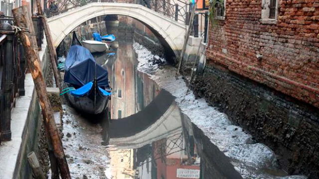 Venecia es perjudicada por periodo de sequía. Foto: Twitter