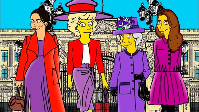 Dibujan a Meghan Markle como personaje de "Los Simpson". Fotos: Instagram Alexsandro Palombo