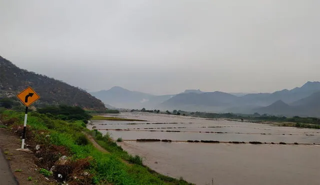 Río Chancay-Lambayeque aumentó su caudal por lluvias. Foto: Cortesía