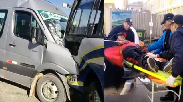 Choque entre combi y minivan deja 10 personas heridas en Juliaca 