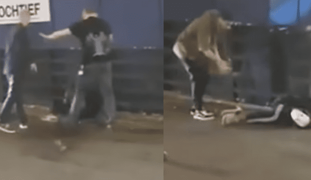 Hombres se defienden a patadas tras intento de ataque con ácido [VIDEO]